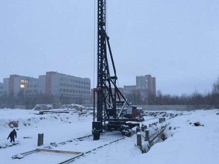 На ЖК « NORDICA » холдинга «Аквилон Инвест» в Северодвинске - забито более 100 свай