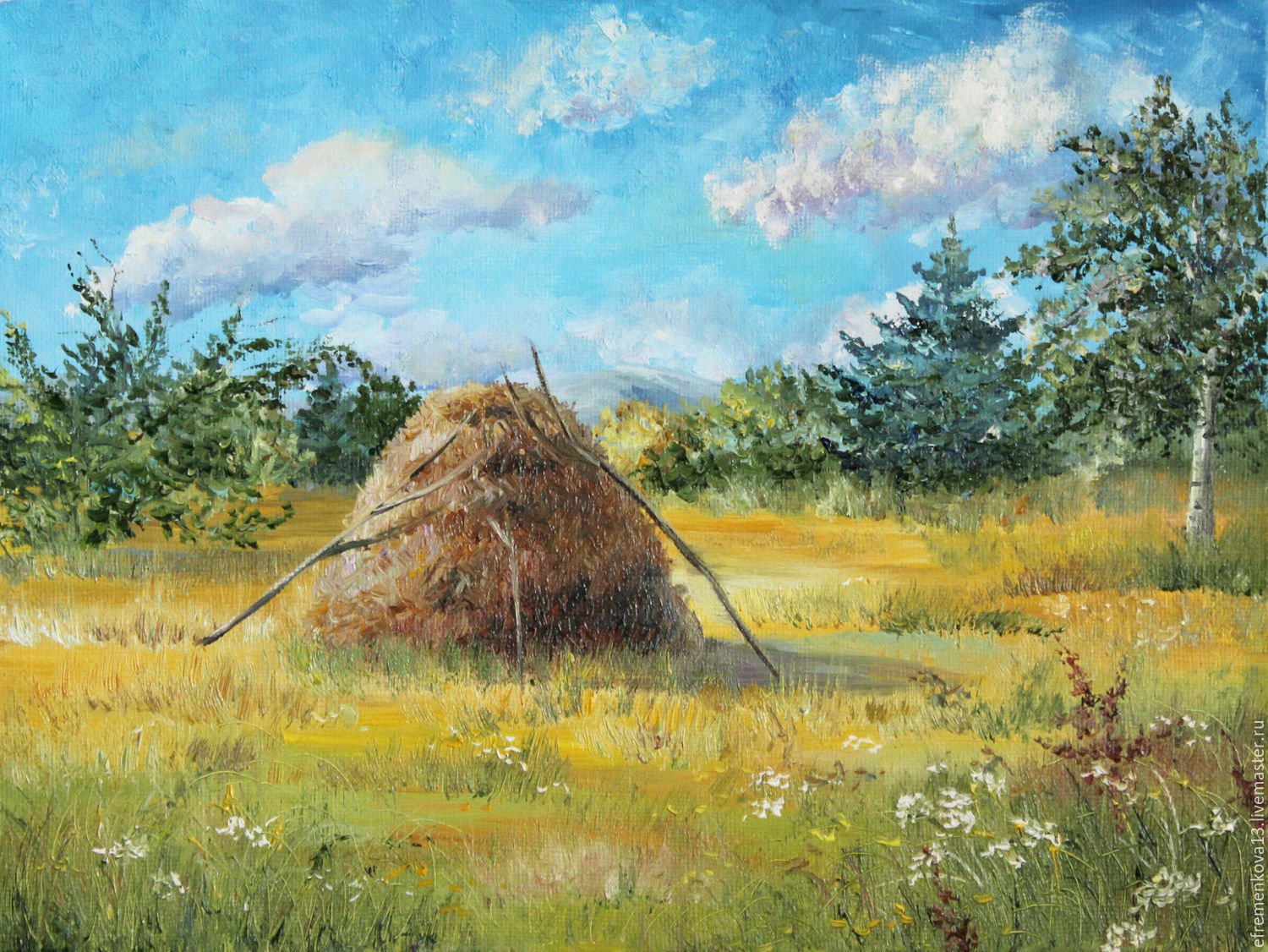 Картины русских художников пейзажистов поля сенокос деревня